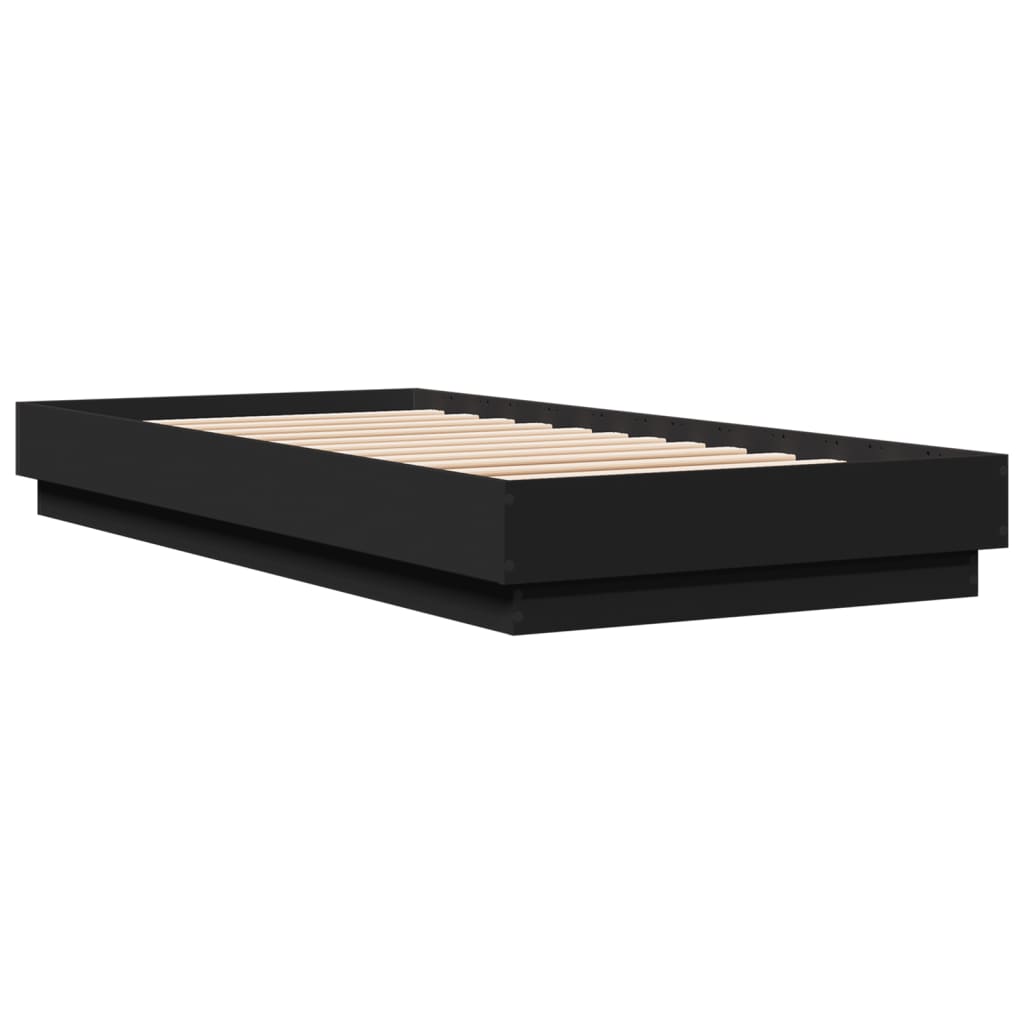 Bed Frame without Mattress Black 90x200 cm Engineered Wood