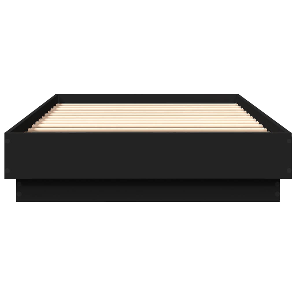Bed Frame without Mattress Black 90x200 cm Engineered Wood