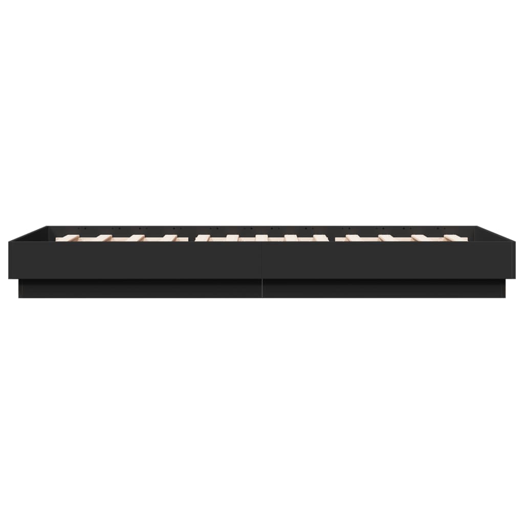 Bed Frame without Mattress Black 90x200 cm Engineered Wood