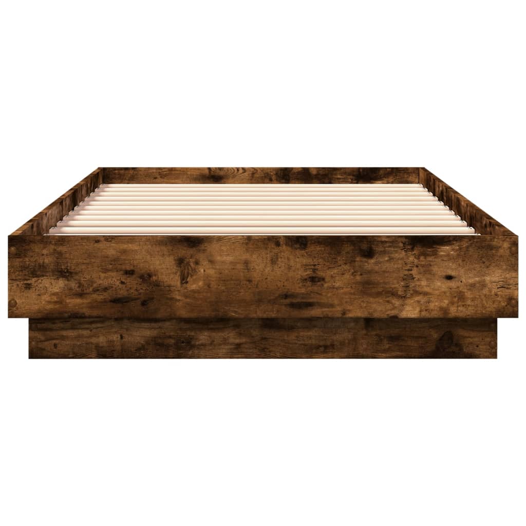 Bed Frame without Mattress Smoked Oak 90x200 cm Engineered Wood