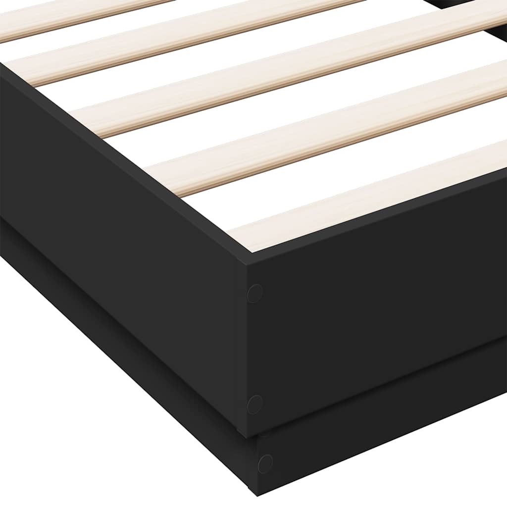 Bed Frame without Mattress Black 90x190 cm Single Engineered Wood