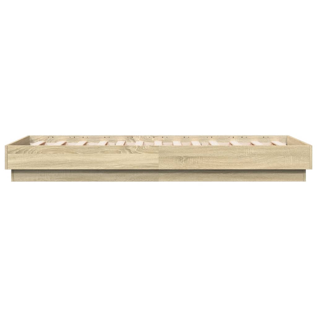 Bed Frame without Mattress Sonoma Oak 75x190 cm Small Single Engineered Wood