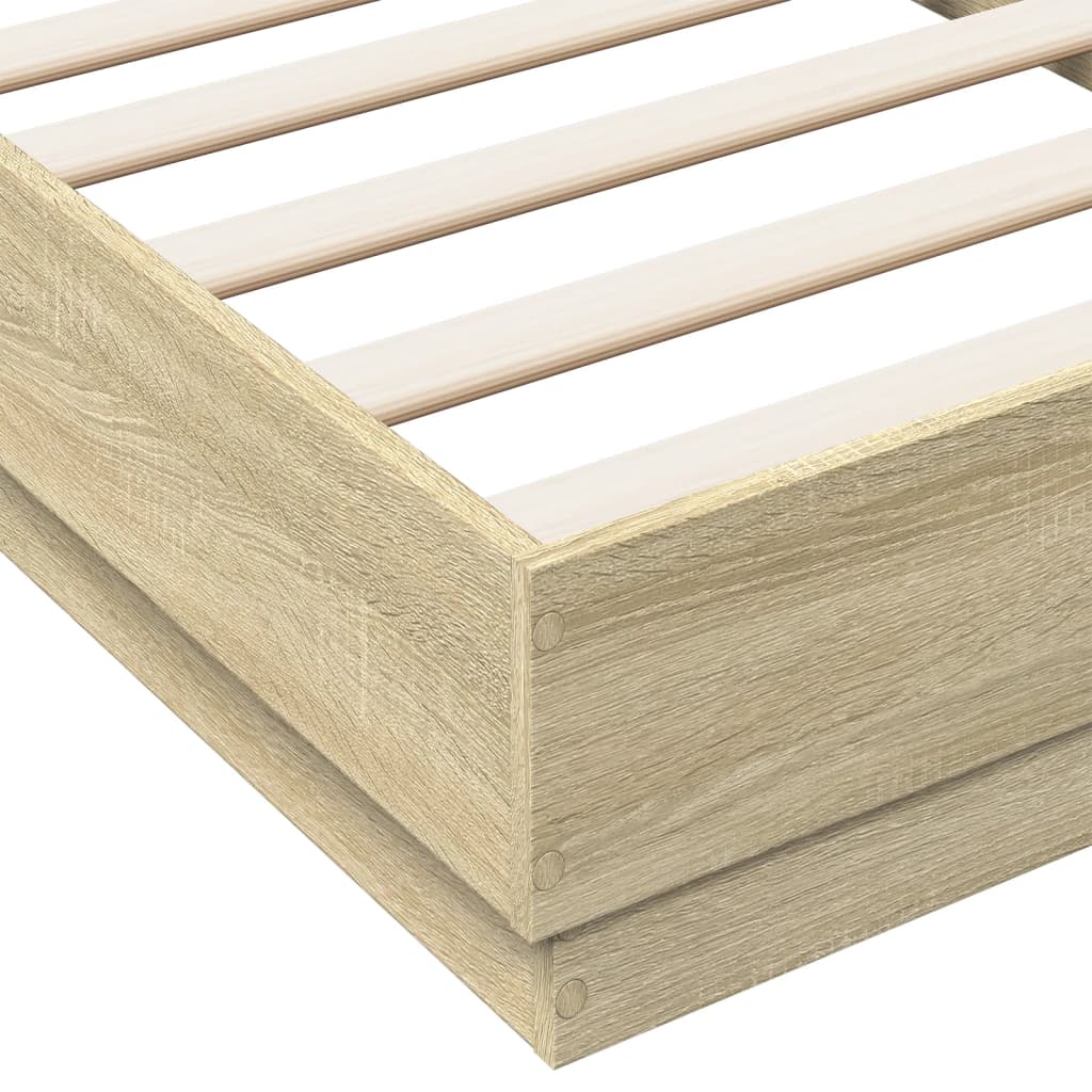 Bed Frame without Mattress Sonoma Oak 75x190 cm Small Single Engineered Wood
