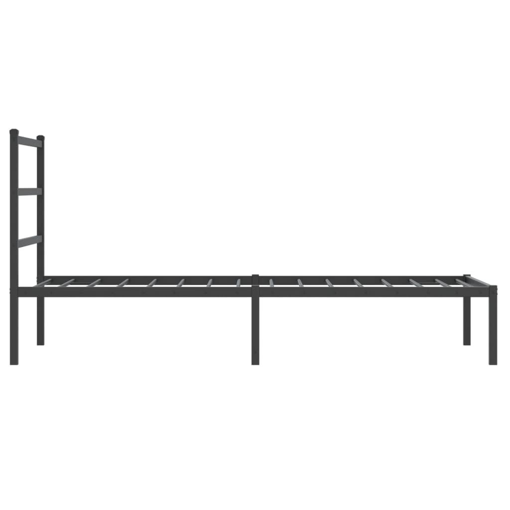 Metal Bed Frame without Mattress with Headboard Black 90x200cm