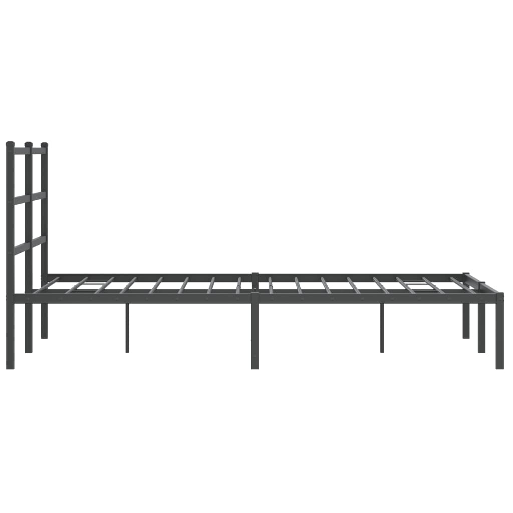 Metal Bed Frame without Mattress with Headboard Black 120x190cm