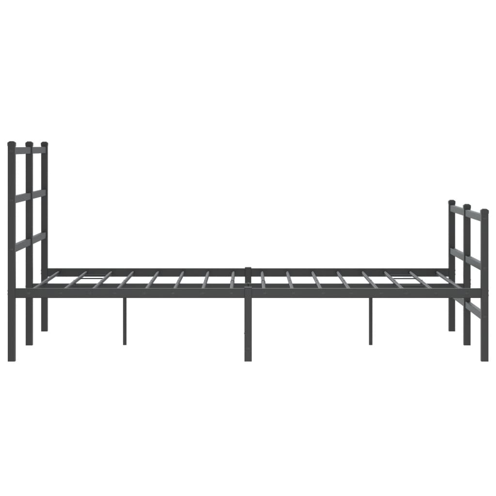 Metal Bed Frame without Mattress with Footboard Black 120x200cm