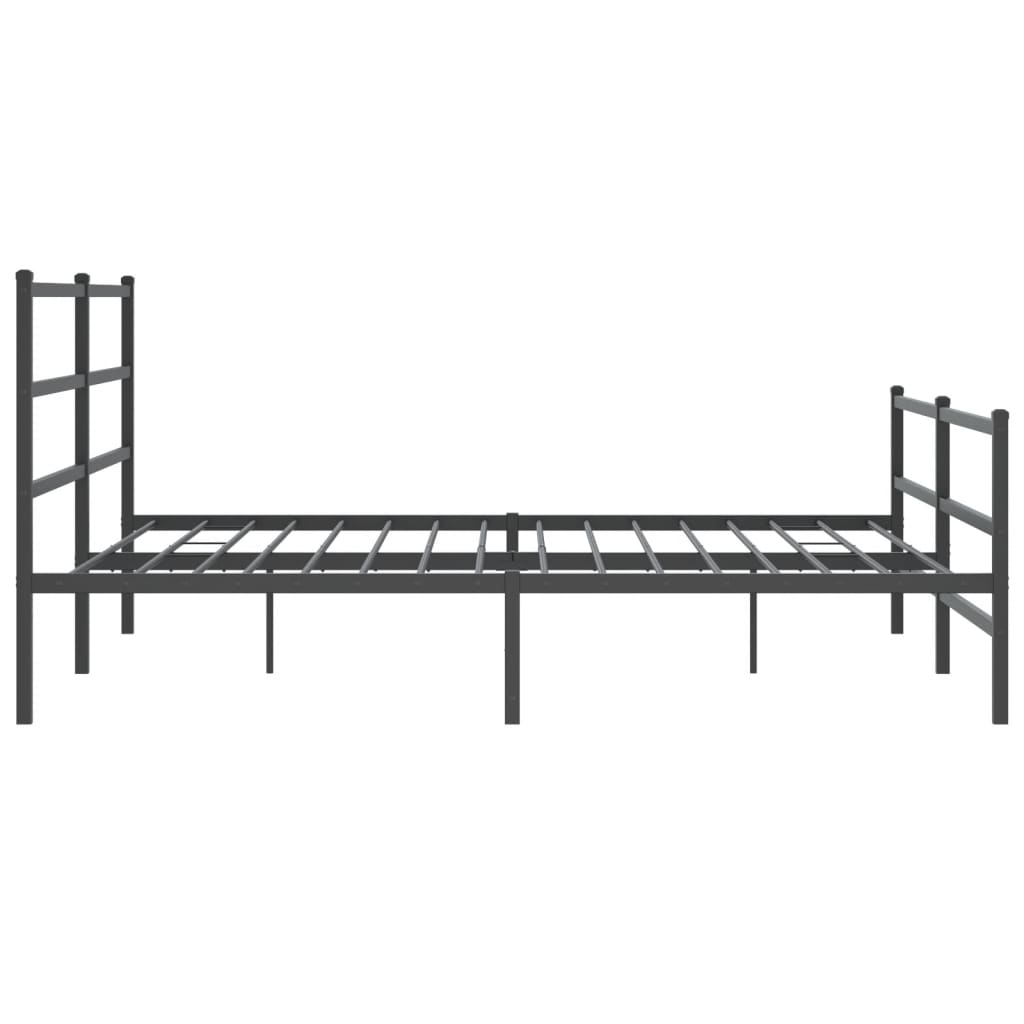 Metal Bed Frame without Mattress with Footboard Black 183x213cm