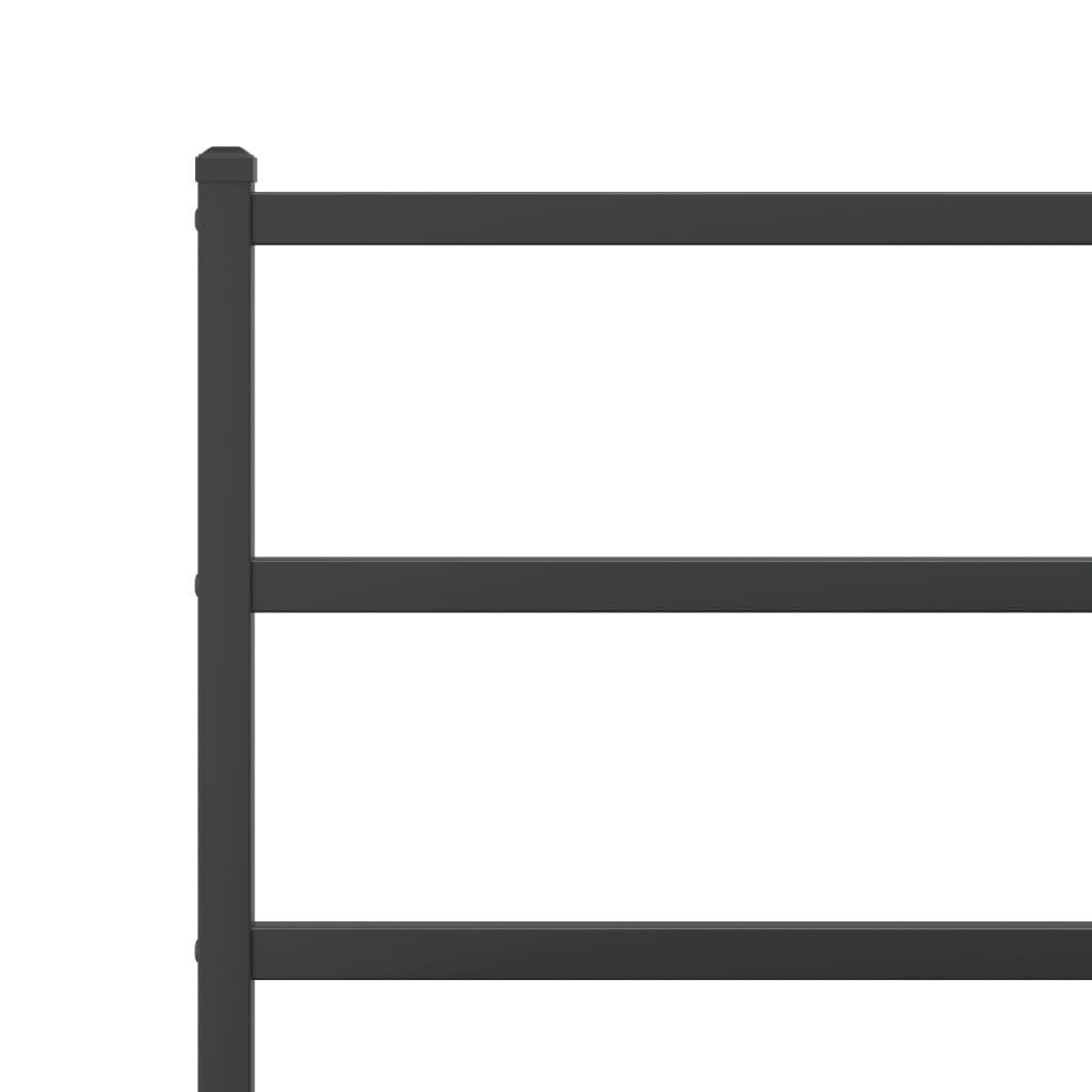 Metal Bed Frame without Mattress with Footboard Black 183x213cm