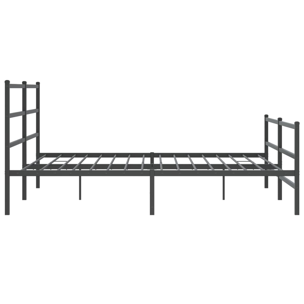 Metal Bed Frame without Mattress with Footboard Black 193x203cm
