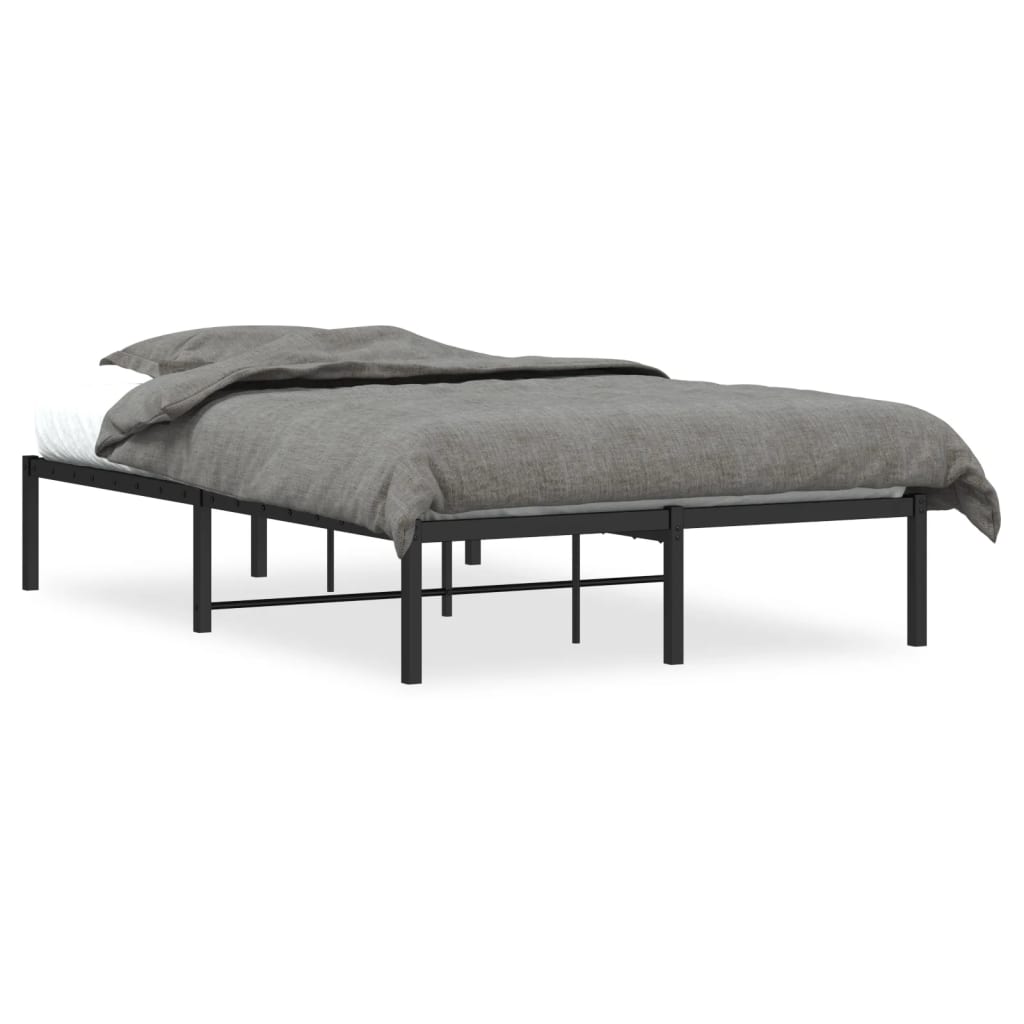 Metal Bed Frame without Mattress Black 120x190cm