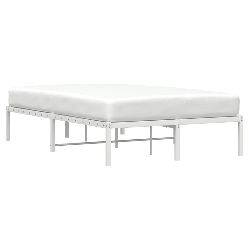 Metal Bed Frame without Mattress White 120x190cm