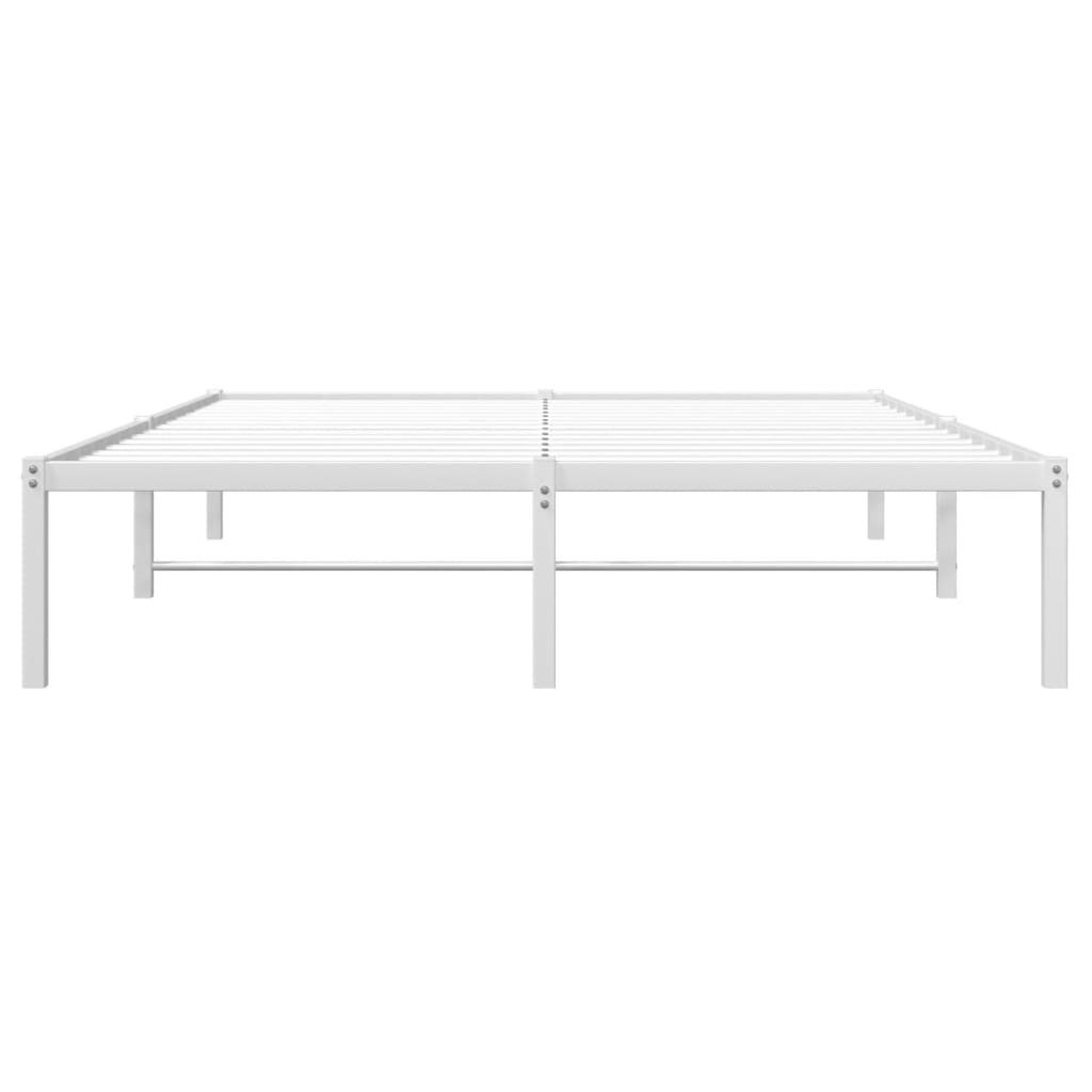 Metal Bed Frame without Mattress White 140x190cm
