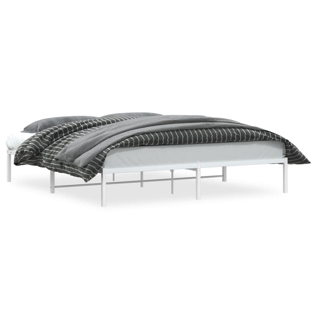 Metal Bed Frame without Mattress White 183x213cm