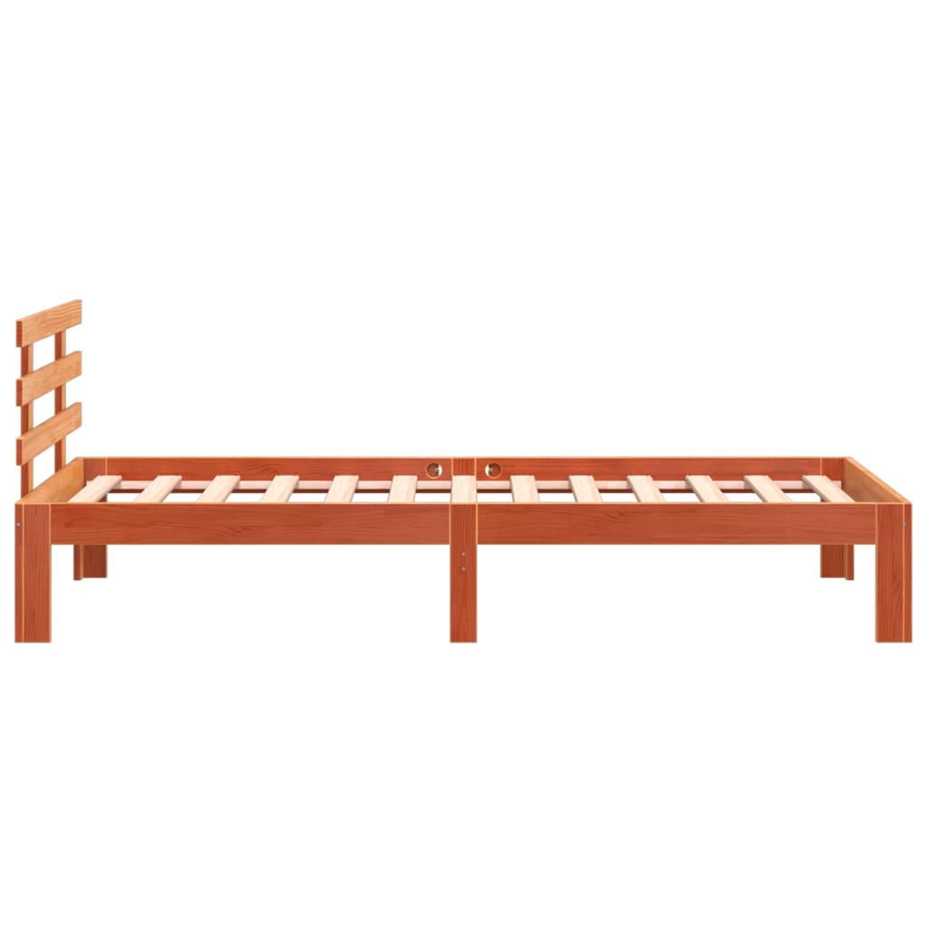 Bed Frame without Mattress Wax Brown 75x190 cm Small Single Solid Wood Pine