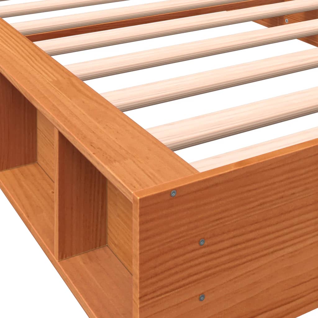 Bed Frame without Mattress Wax Brown 100x200 cm Solid Wood Pine