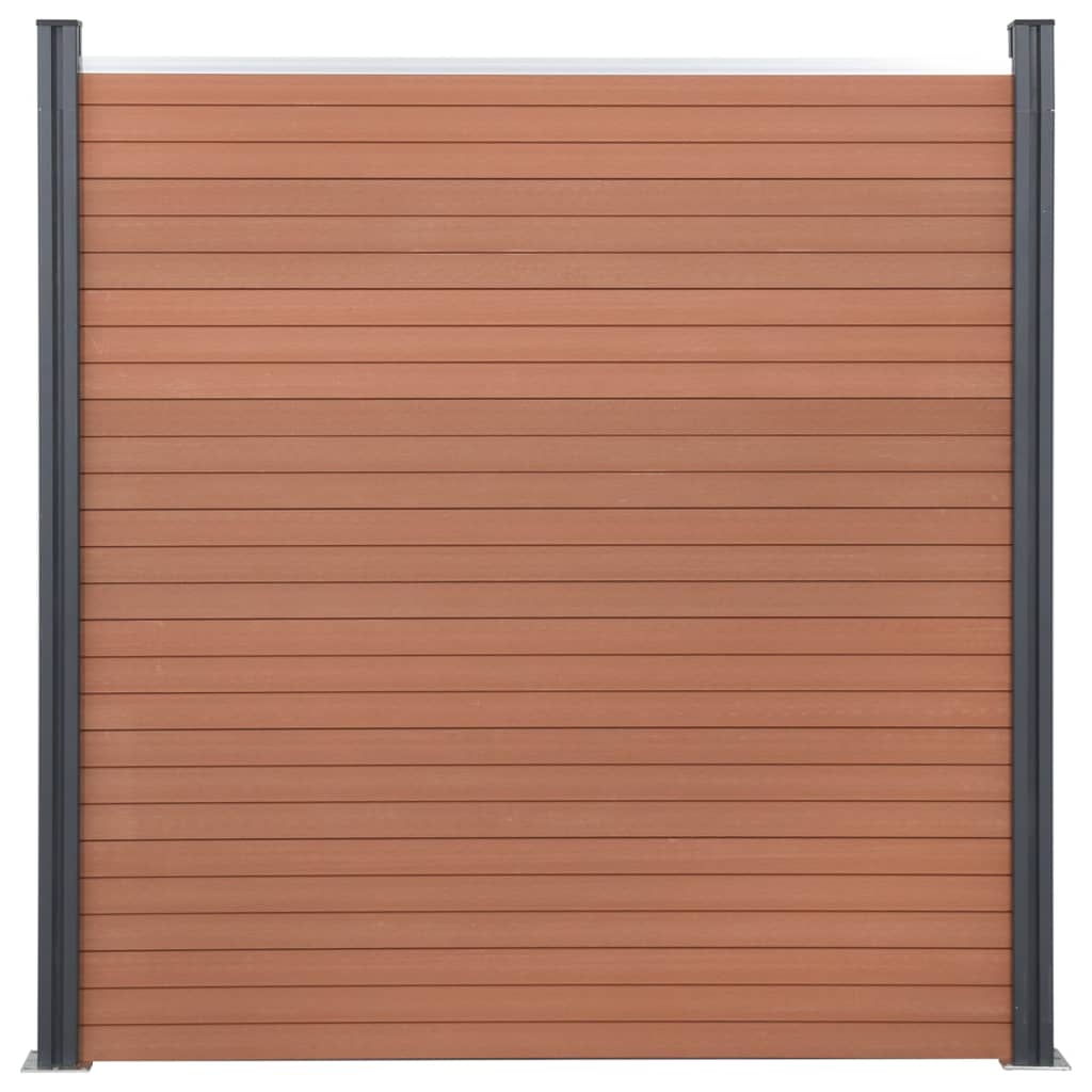 Fence Panel Set Brown 180x186 cm WPC