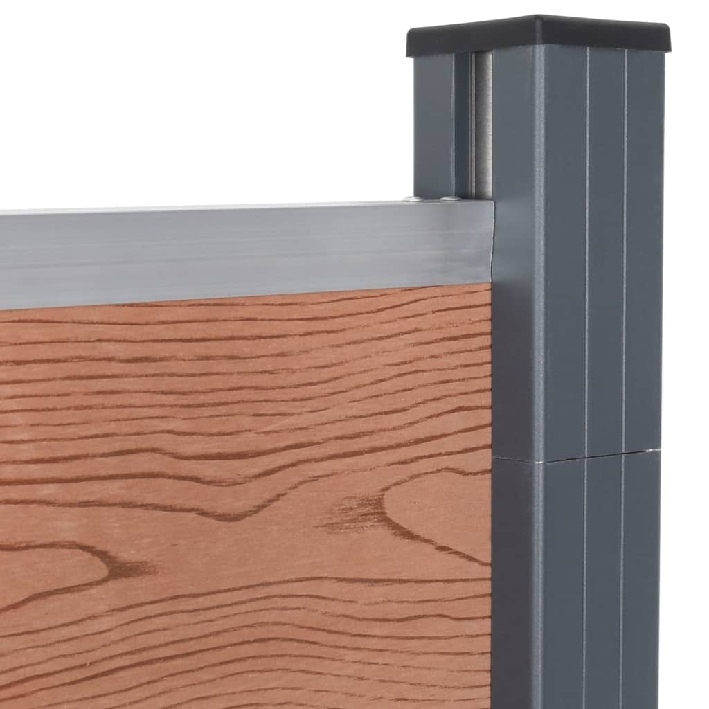 Fence Panel Set Brown 180x186 cm WPC