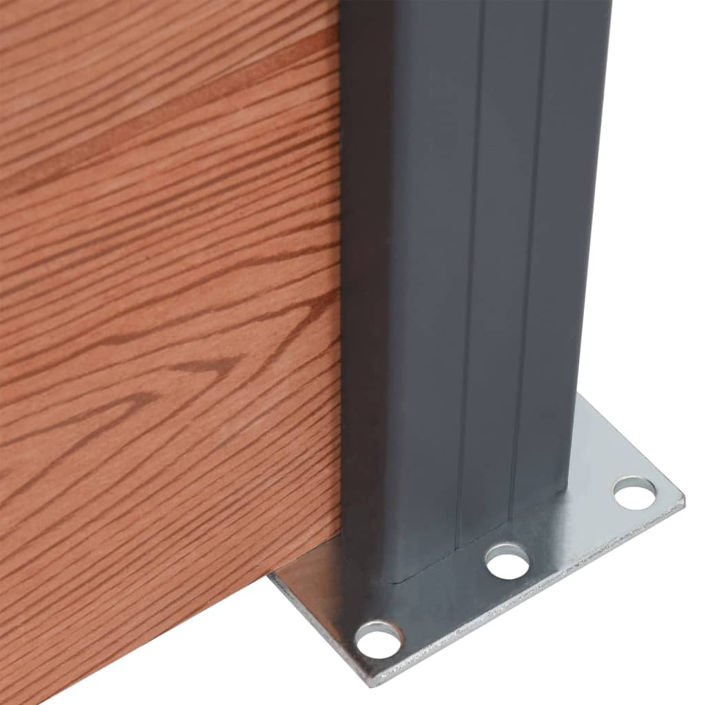 Fence Panel Set Brown 180x186 cm WPC