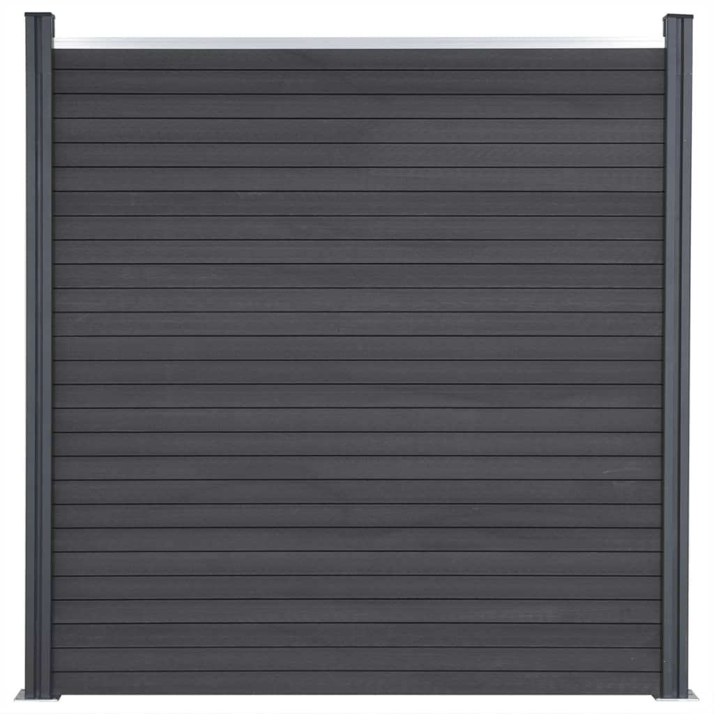 Fence Panel Set Grey 180x186 cm WPC