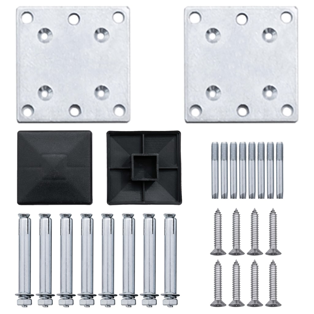 Fence Panel Set Grey 180x186 cm WPC