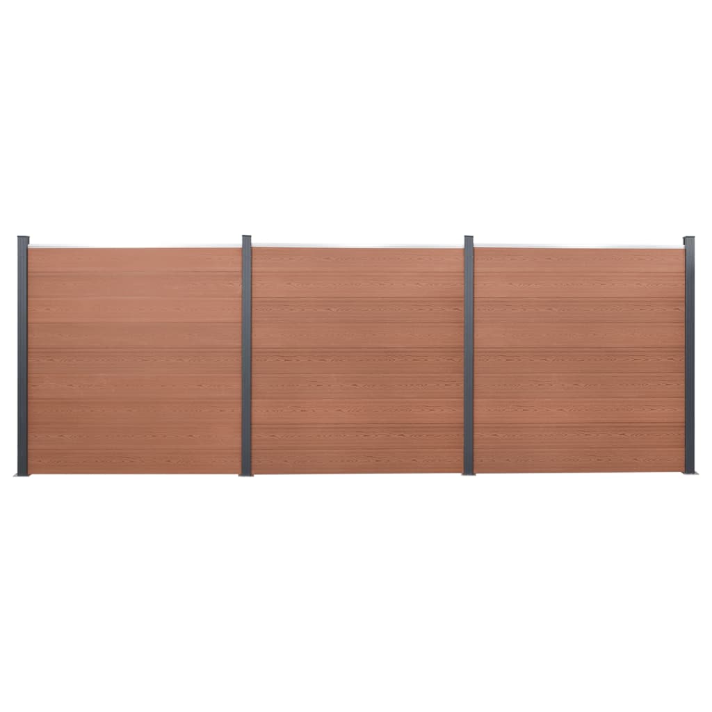Fence Panel Set Brown 526x186 cm WPC