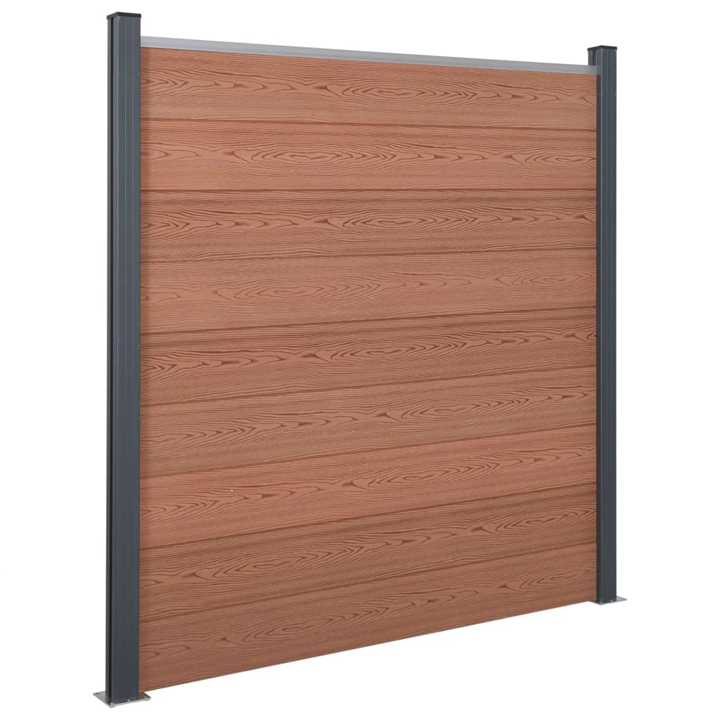 Fence Panel Set Brown 526x186 cm WPC