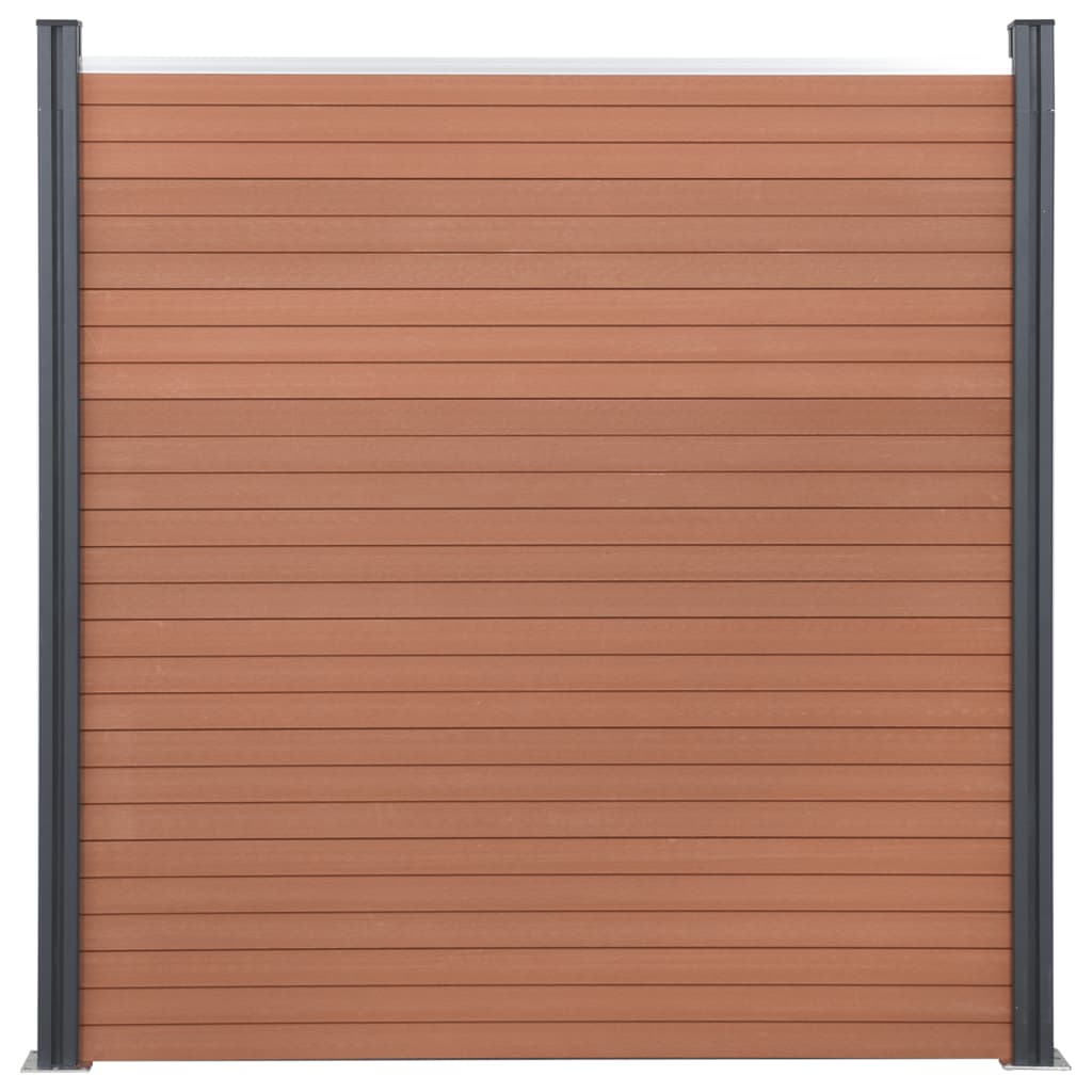 Fence Panel Set Brown 526x186 cm WPC