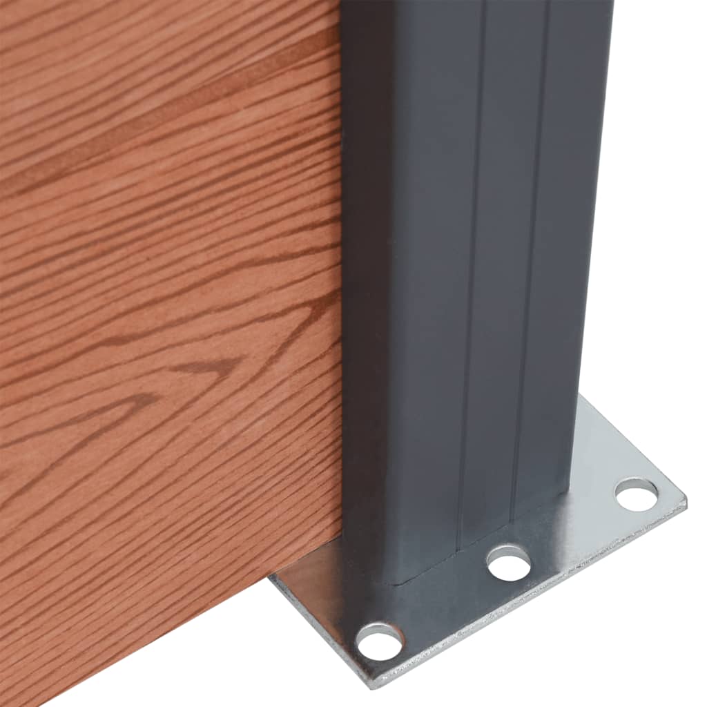 Fence Panel Set Brown 526x186 cm WPC