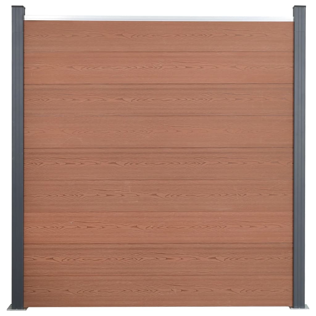 Fence Panel Set Brown 353x186 cm WPC