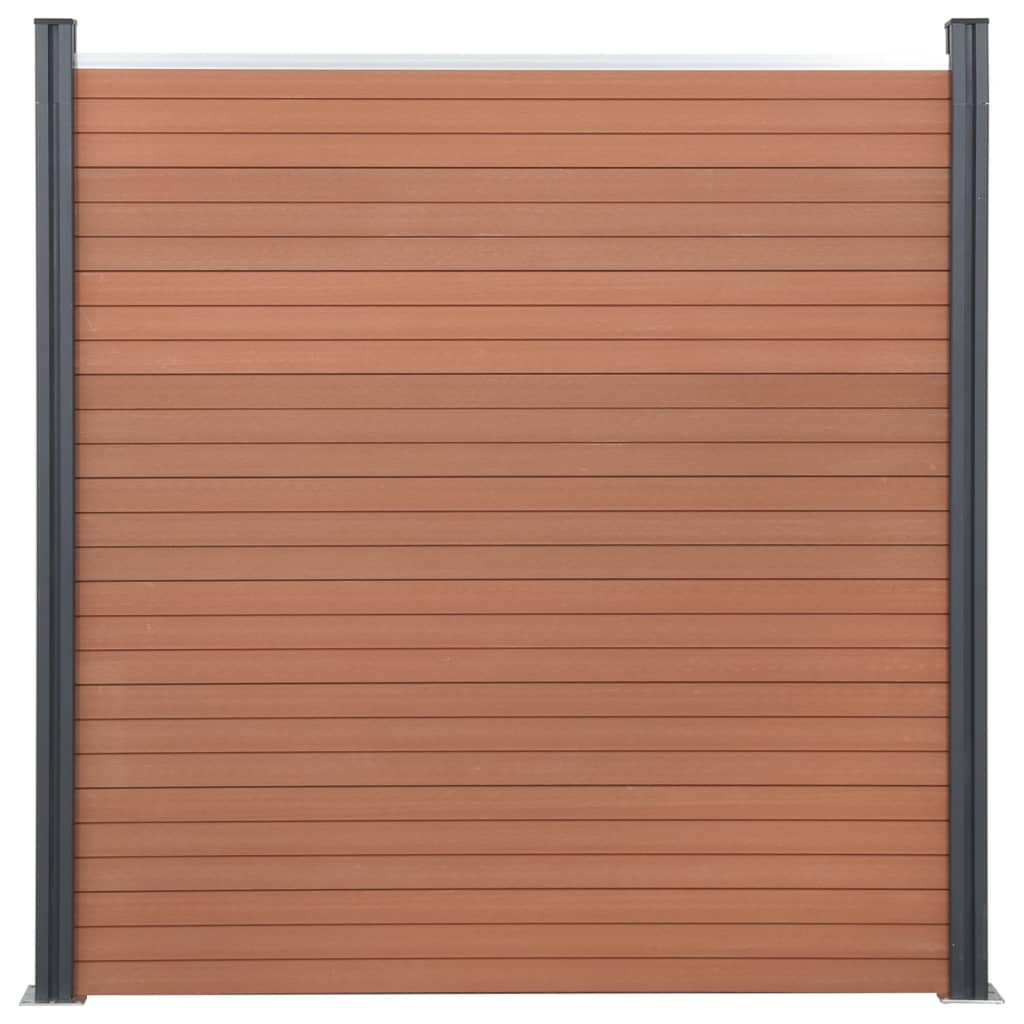Fence Panel Set Brown 353x186 cm WPC