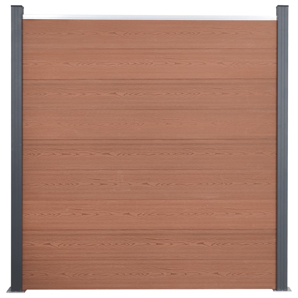 Fence Panel Set Brown 699x186 cm WPC