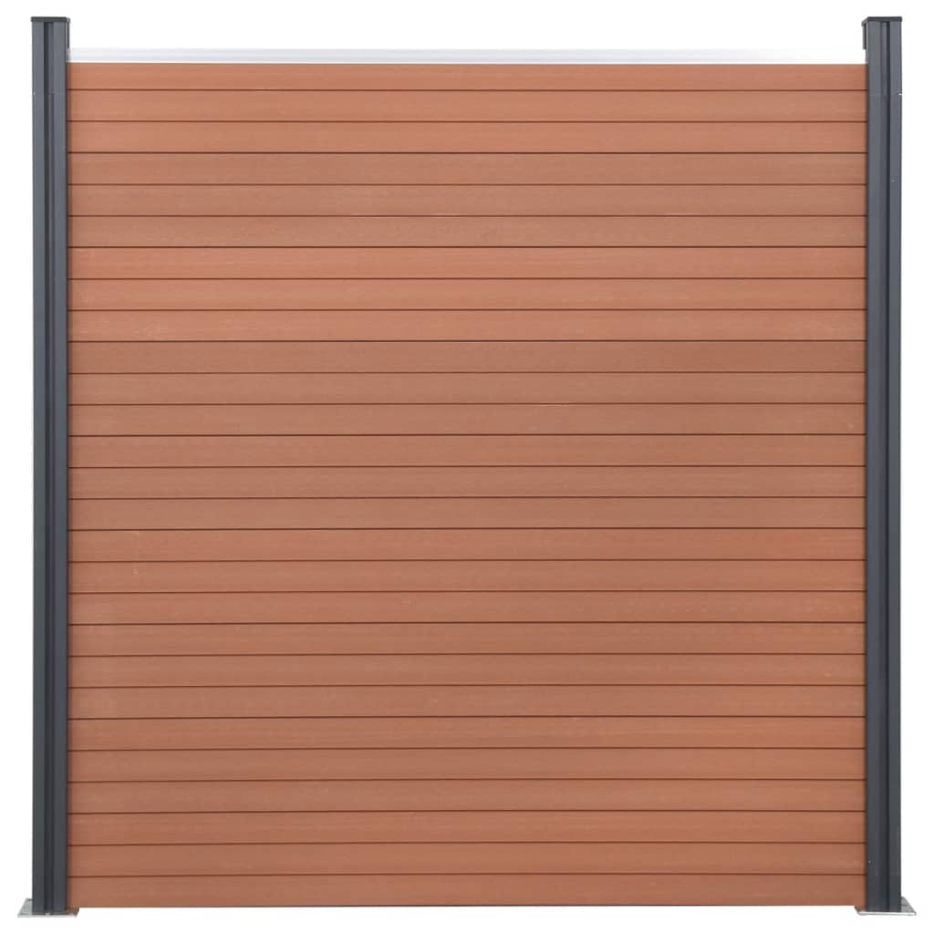Fence Panel Set Brown 699x186 cm WPC