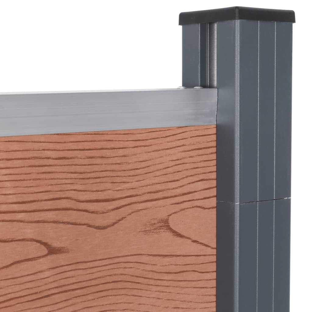 Fence Panel Set Brown 699x186 cm WPC