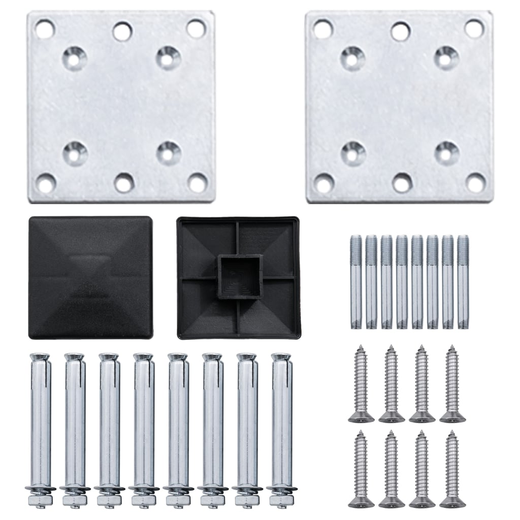 Fence Panel Set Grey 699x186 cm WPC