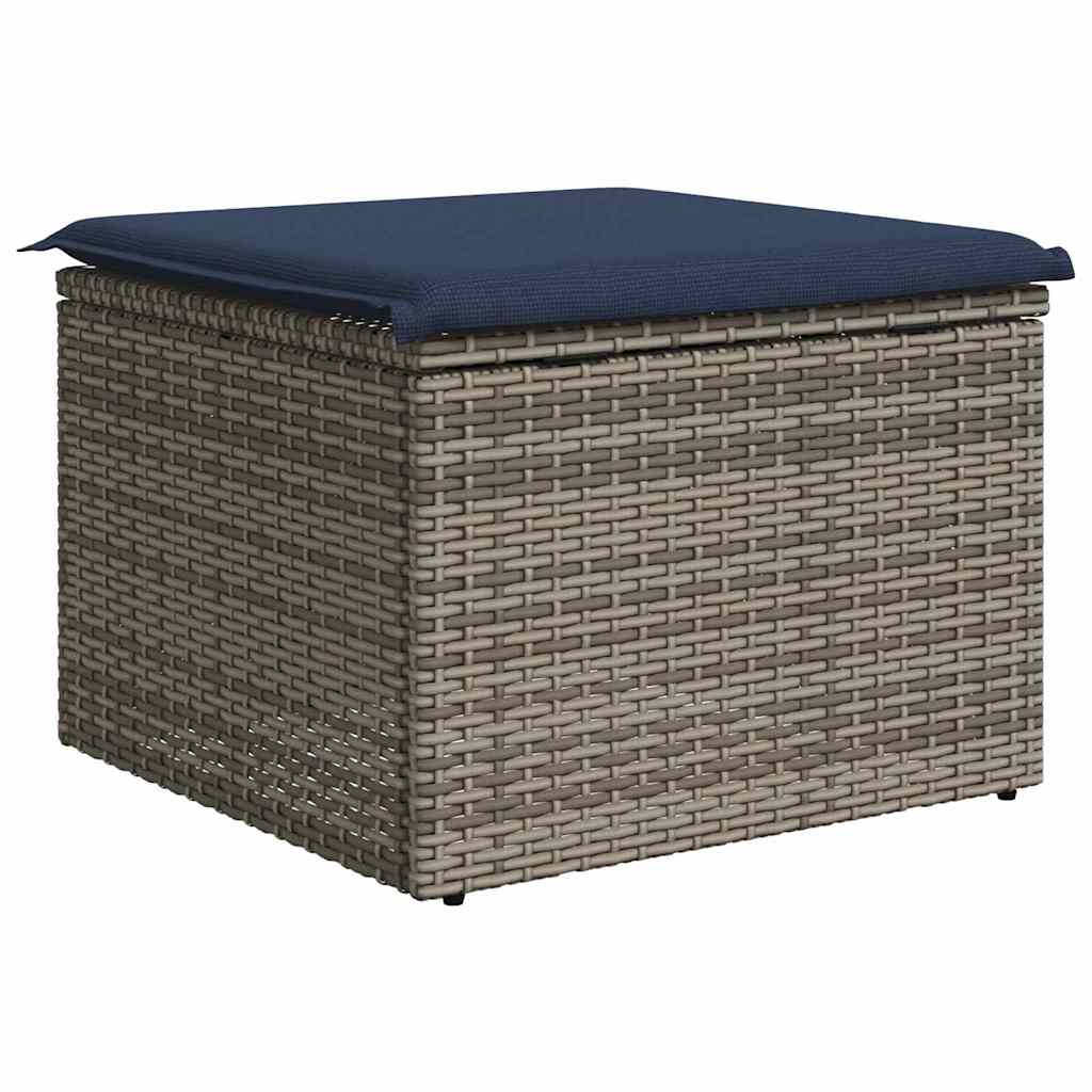 Garden Stool Grey 55 x 55 x 37cm Poly Rattan