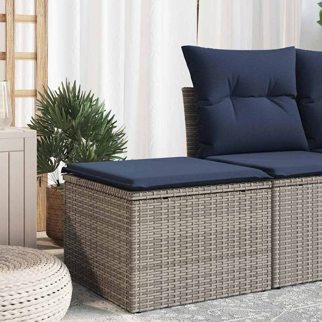 Garden Stool Grey 55 x 55 x 37cm Poly Rattan