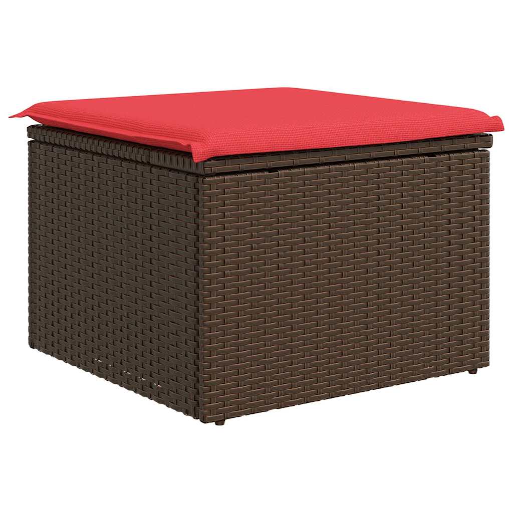 Garden Stool Brown 55 x 55 x 37cm Poly Rattan