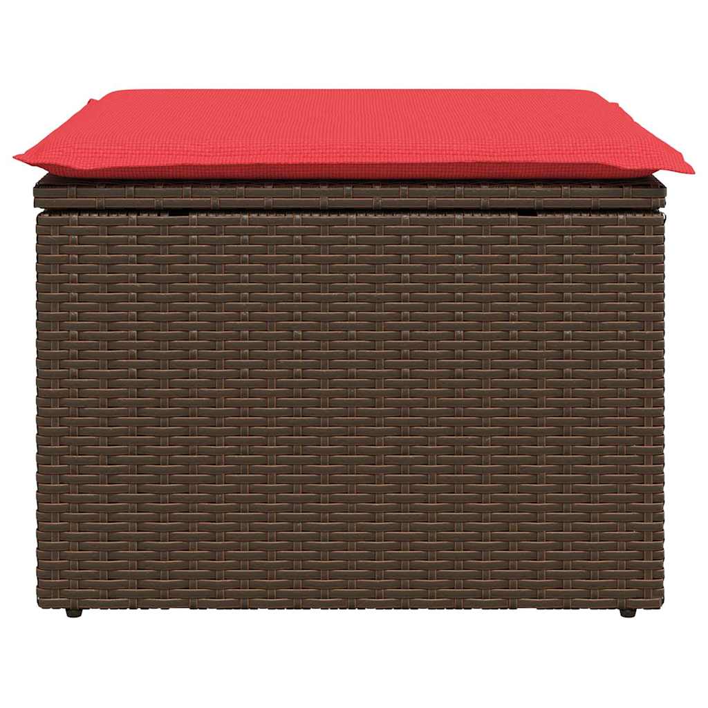 Garden Stool Brown 55 x 55 x 37cm Poly Rattan
