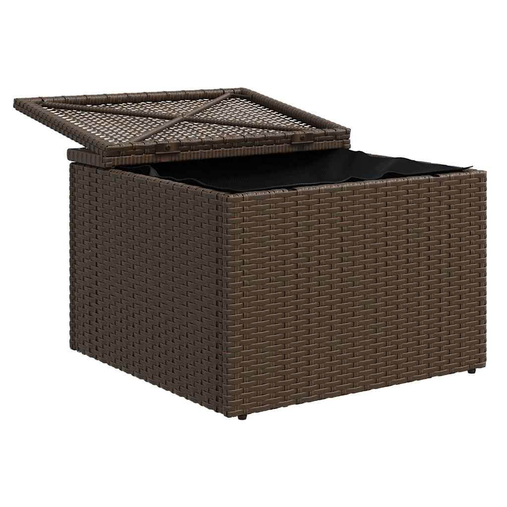 Garden Stool Brown 55 x 55 x 37cm Poly Rattan