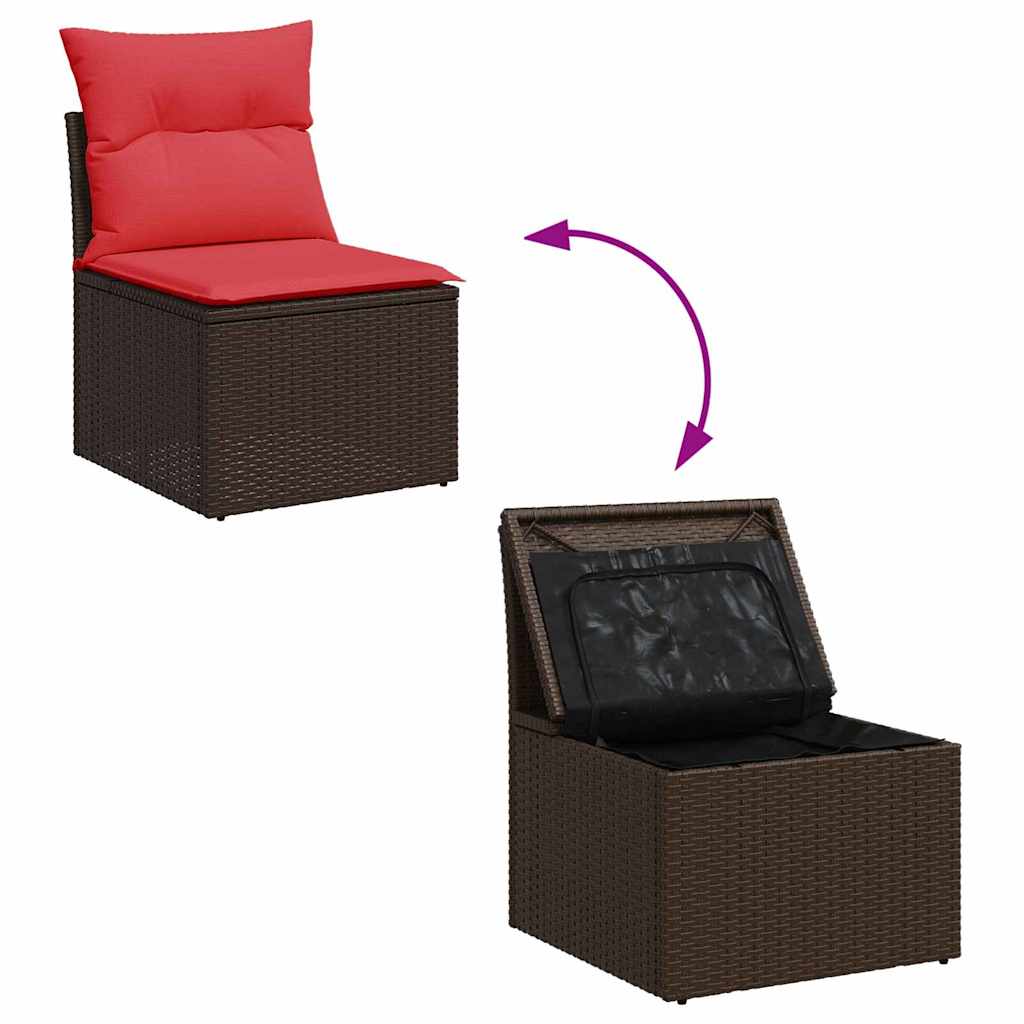 Garden Sofa 3 pcs Brown 55 x 62 x 69 cm Poly rattan