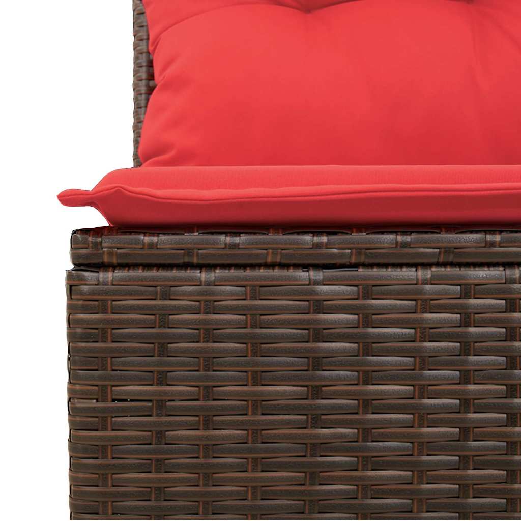 Garden Sofa 7 pcs Brown and red 124 x 62 x 69 cm Poly rattan