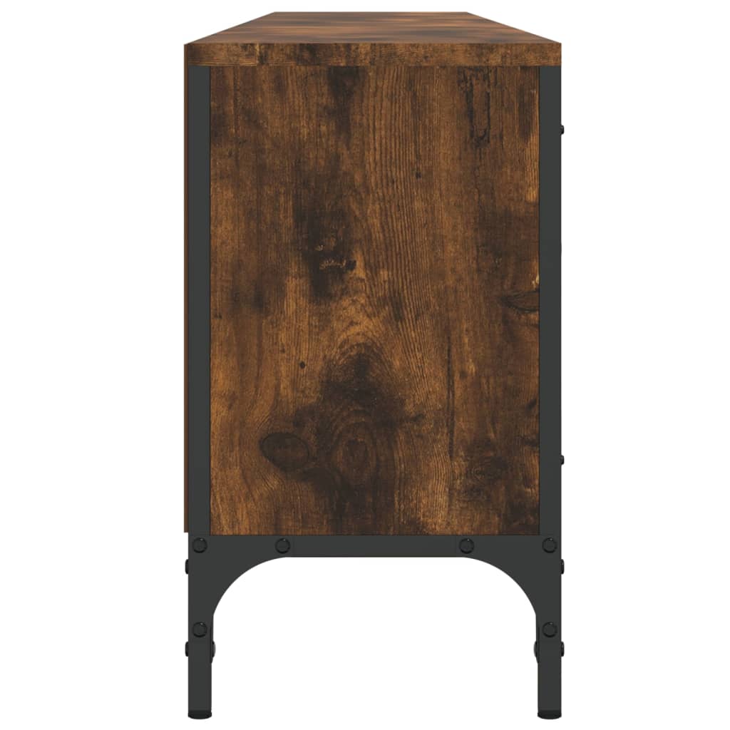 TV Cabinet with Drawer Smoked Oak 200x25x44 cm Engineered Wood