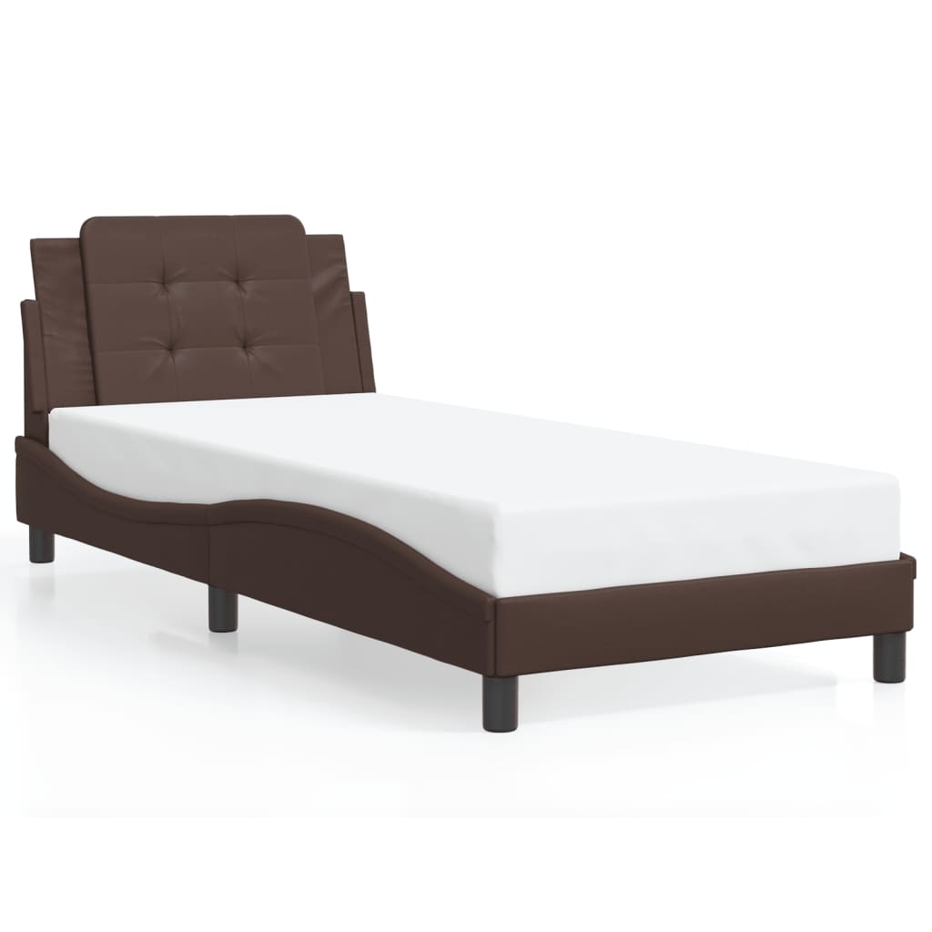Bed Frame without Mattress "Zadar" Brown 80x200 cm Faux Leather