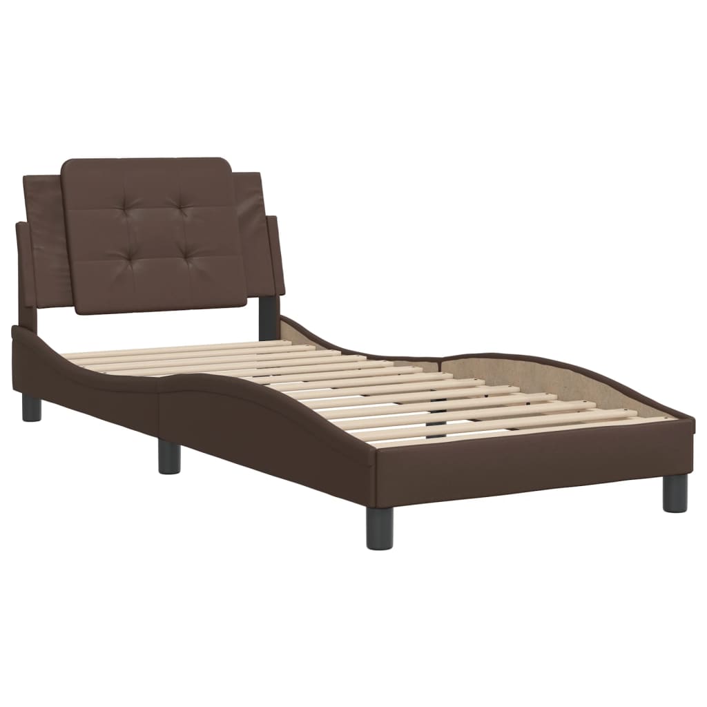 Bed Frame without Mattress "Zadar" Brown 80x200 cm Faux Leather