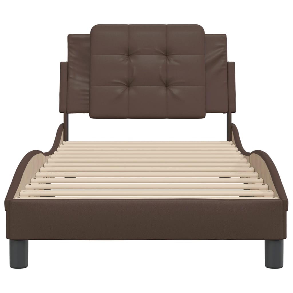 Bed Frame without Mattress "Zadar" Brown 80x200 cm Faux Leather