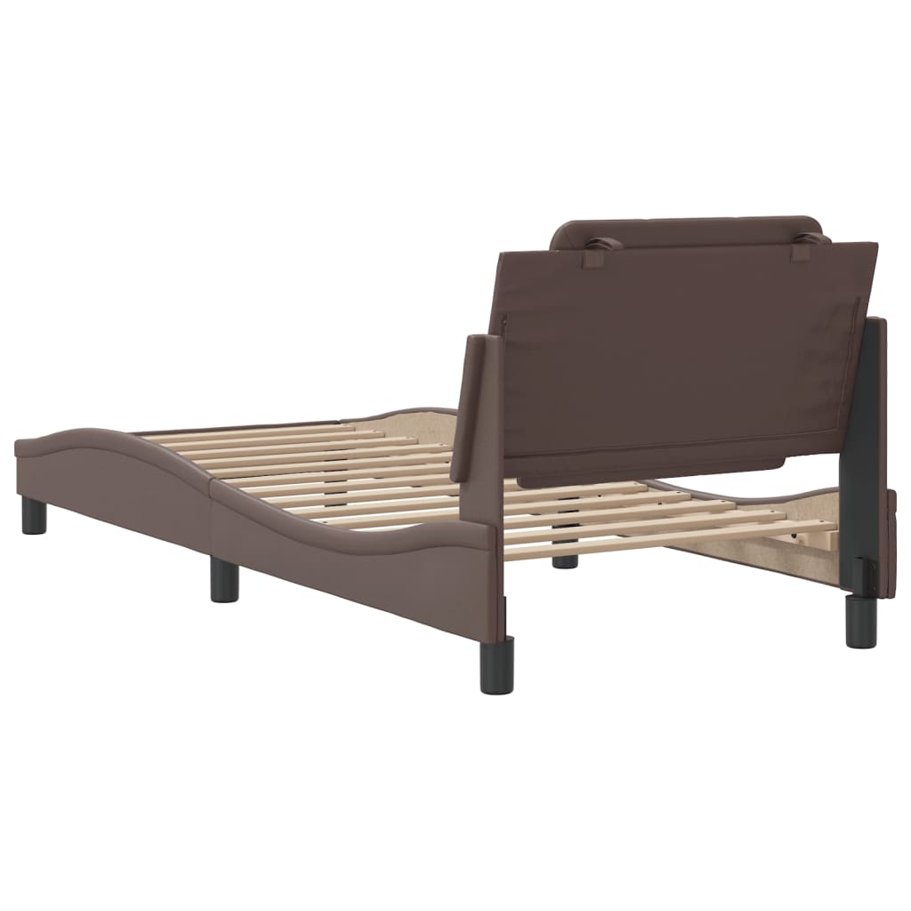 Bed Frame without Mattress "Zadar" Brown 80x200 cm Faux Leather