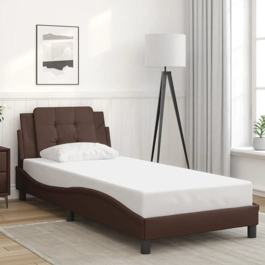 Bed Frame without Mattress "Zadar" Brown 80x200 cm Faux Leather