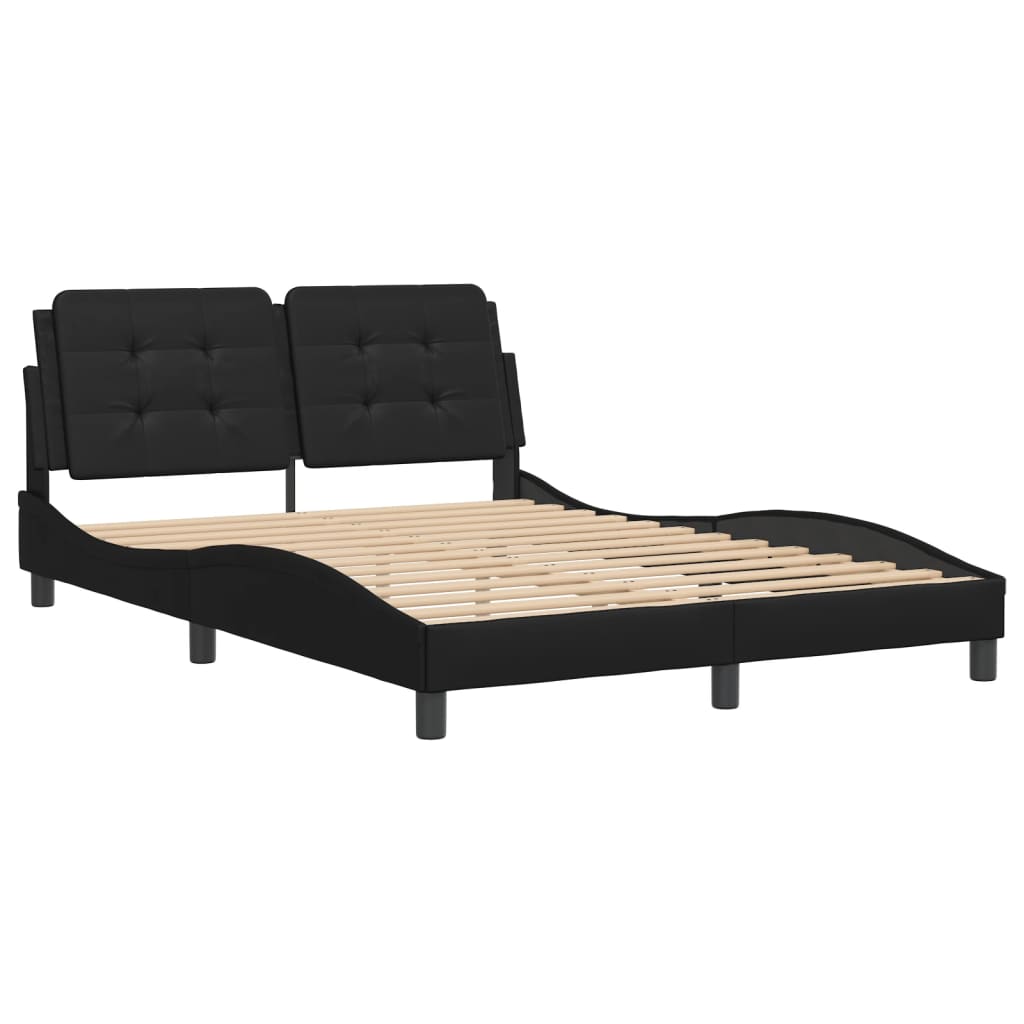 Bed Frame without Mattress "Zadar" Black 140x200 cm Faux Leather