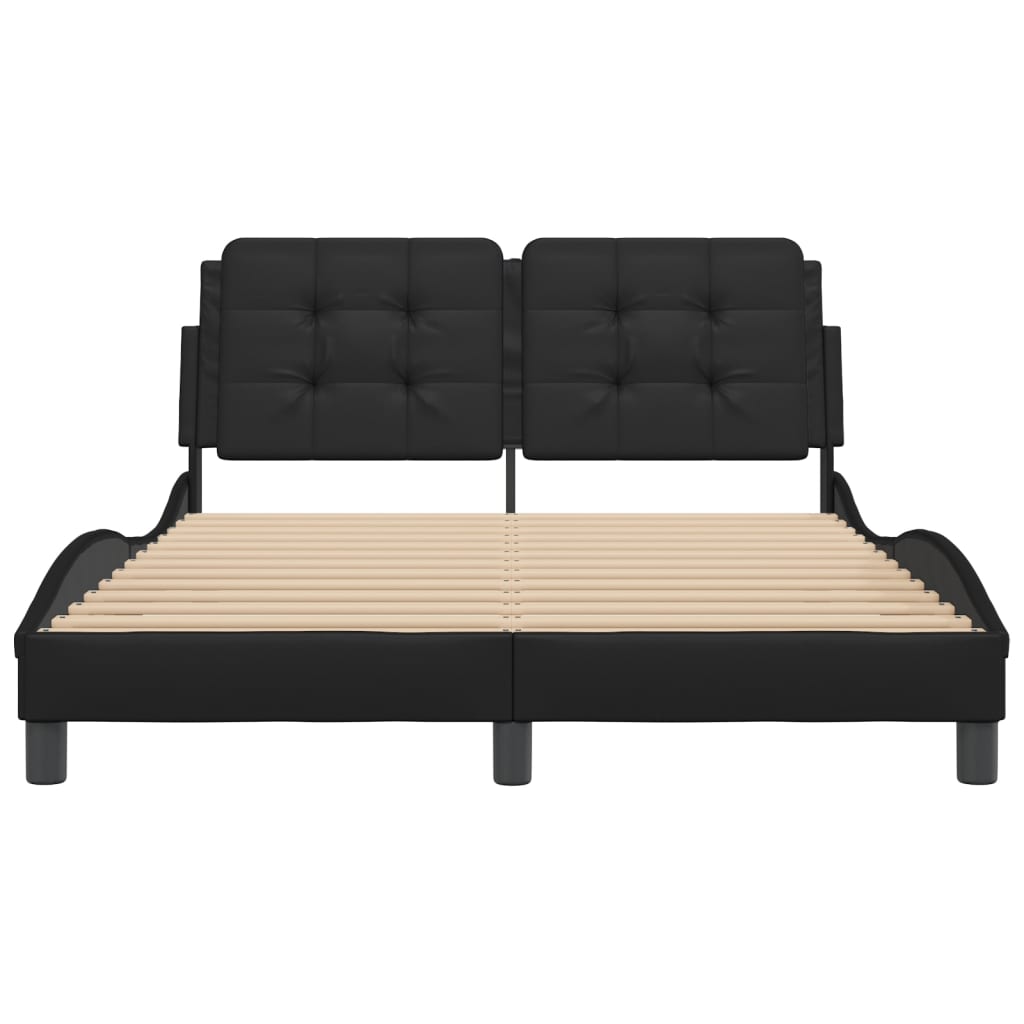 Bed Frame without Mattress "Zadar" Black 140x200 cm Faux Leather