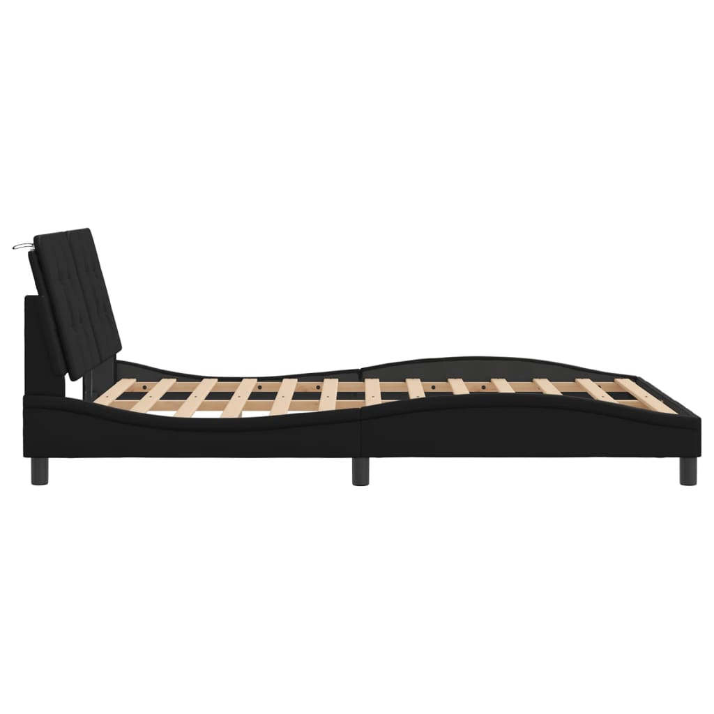 Bed Frame without Mattress "Zadar" Black 140x200 cm Faux Leather